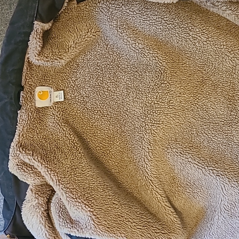 Carhartt Brown XL Tall Heavyweight Coat with Sherpa Lining - Picture 12 of 16